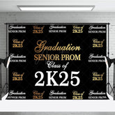 Aperturee - Aperturee Step And Repeat Black Gold Congrats Grad Backdrop